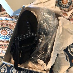 Marc Fisher Black Suede Sandals